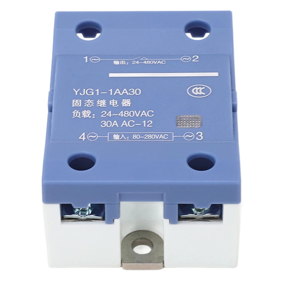 Solid State Relay AC to AC 30A Input 80‑280VAC Output 24‑480VAC Fast Switching Speed Single Phase SSR