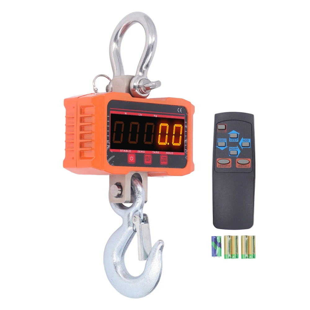 Electronic Crane Scale Red Green LED Display High Accuracy Heavy Duty Digital Hanging Scale with Remote Function 500KG/1000LB