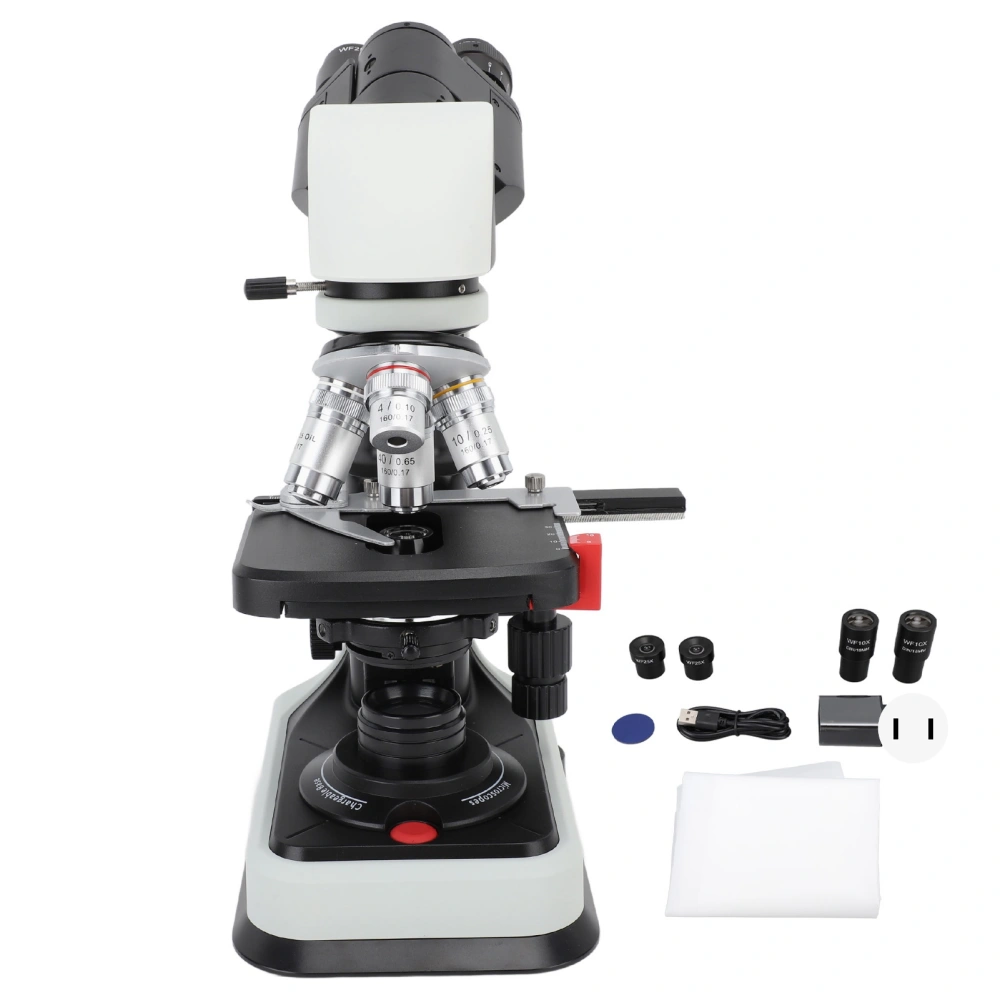 Compound Binocular Microscope Professional Biological for Lab with Plan Achromat 40X‑5000X Magnification 100‑240VAC US Plug