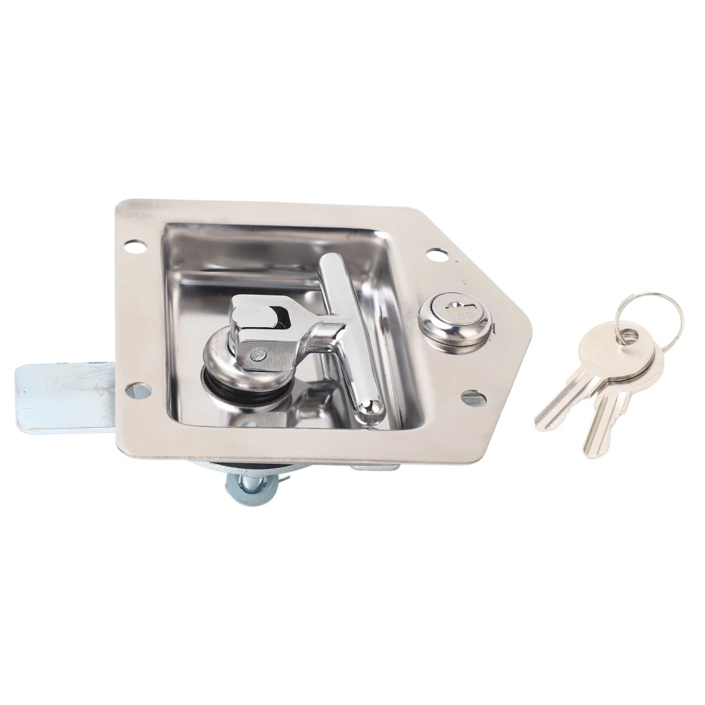 Flush Mount Lock Stainless Steel T Shaped Handle Latch Lock with 2pcs Key for Car Door Cabinet