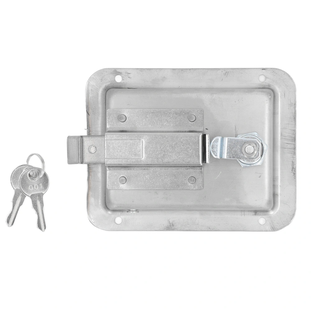 Tool Box Lock with 2 Keys Stainless Steel Paddle T Latch Embedded Lock for Cabinet Panel RV Storage Box TYFC02