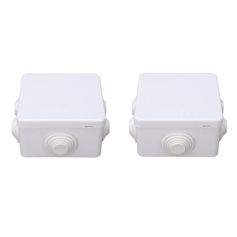 2PCS Electrical Junction Box with Reserved Hole ABS Plastic IP55 Waterproof Project Enclosure 85x85x50mm