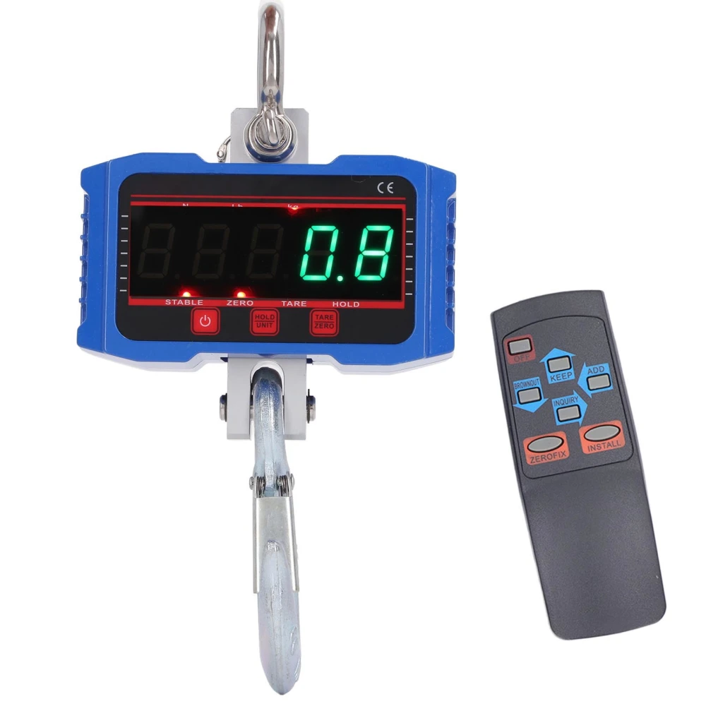 Hanging Scale LED Digital Display Remote Control Weighing Tool for Warehouse Luggage 500KG/1000LB