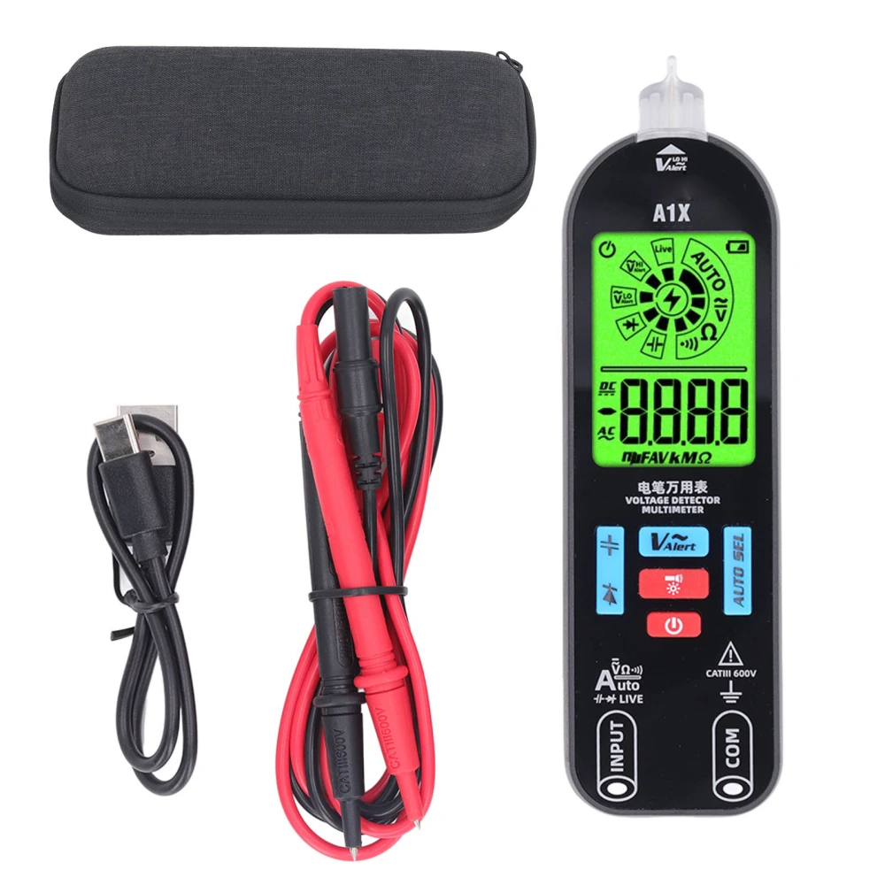 Digital Multimeter LCD Display Voltage Capacitance Tester Resistance Meter Tool for Maintenance With Storage Bag