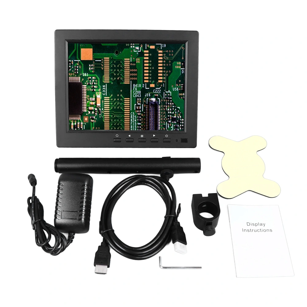 8 Inch IPS Monitor Industrial Microscope Display Screen with 25mm Support Rod 110‑240V