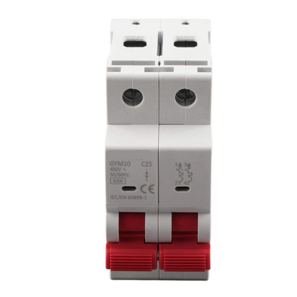 Miniature Circuit Breaker 2P 6KA Safe Insulation Mini Circuit Breaker Overload Protection Air Switch 400V 25A