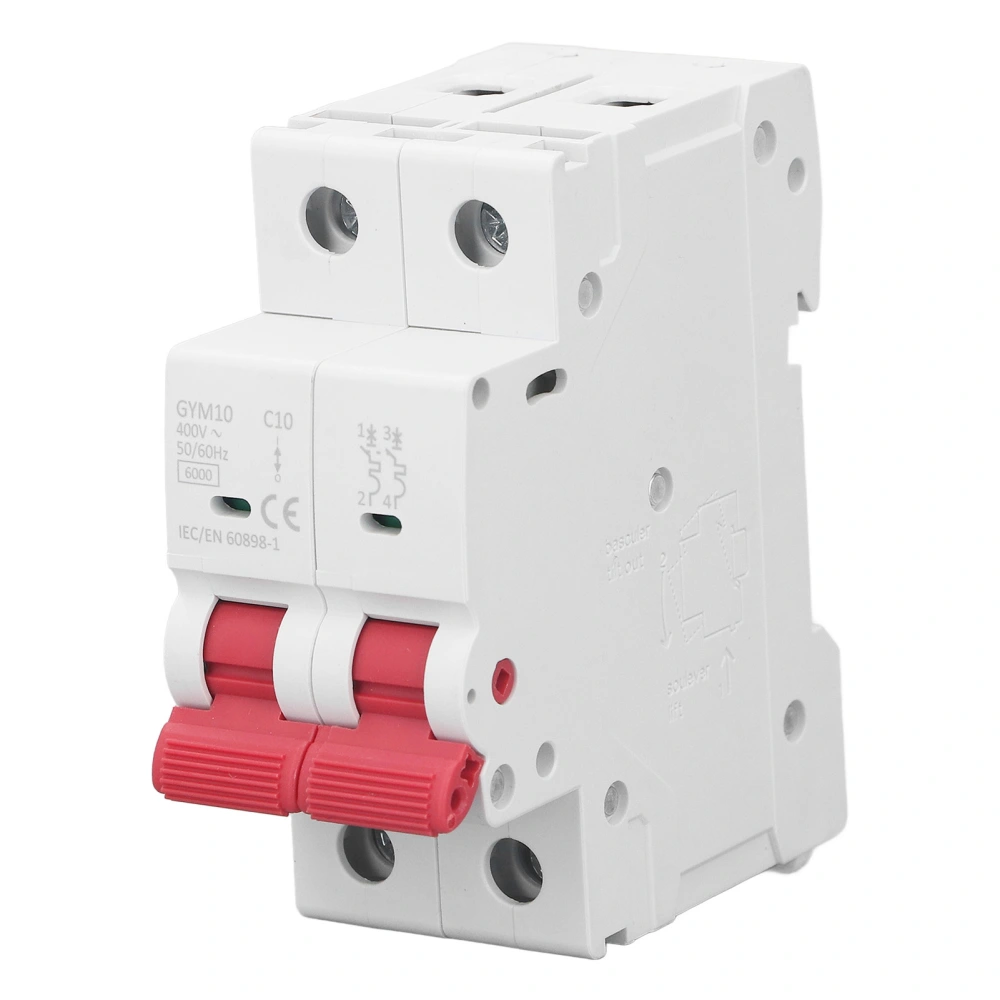 6KA 2P Miniature Circuit Breaker PP Household Circuit Breaker for Industrial Commercial Residential Use 400V 50A