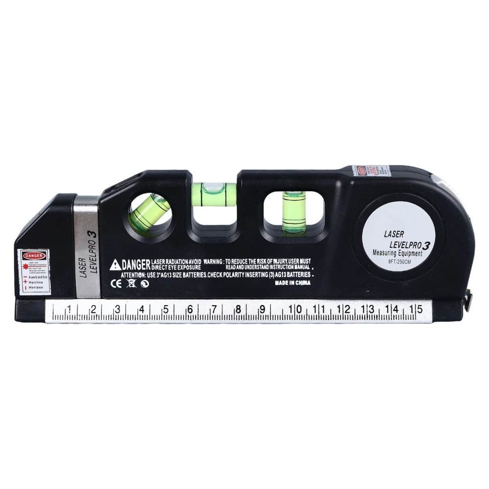 Laser Leveler 3 in 1 Bubble Level Tape Measure Scale Ruler Multifunctional Level Ruler for Home Decoration