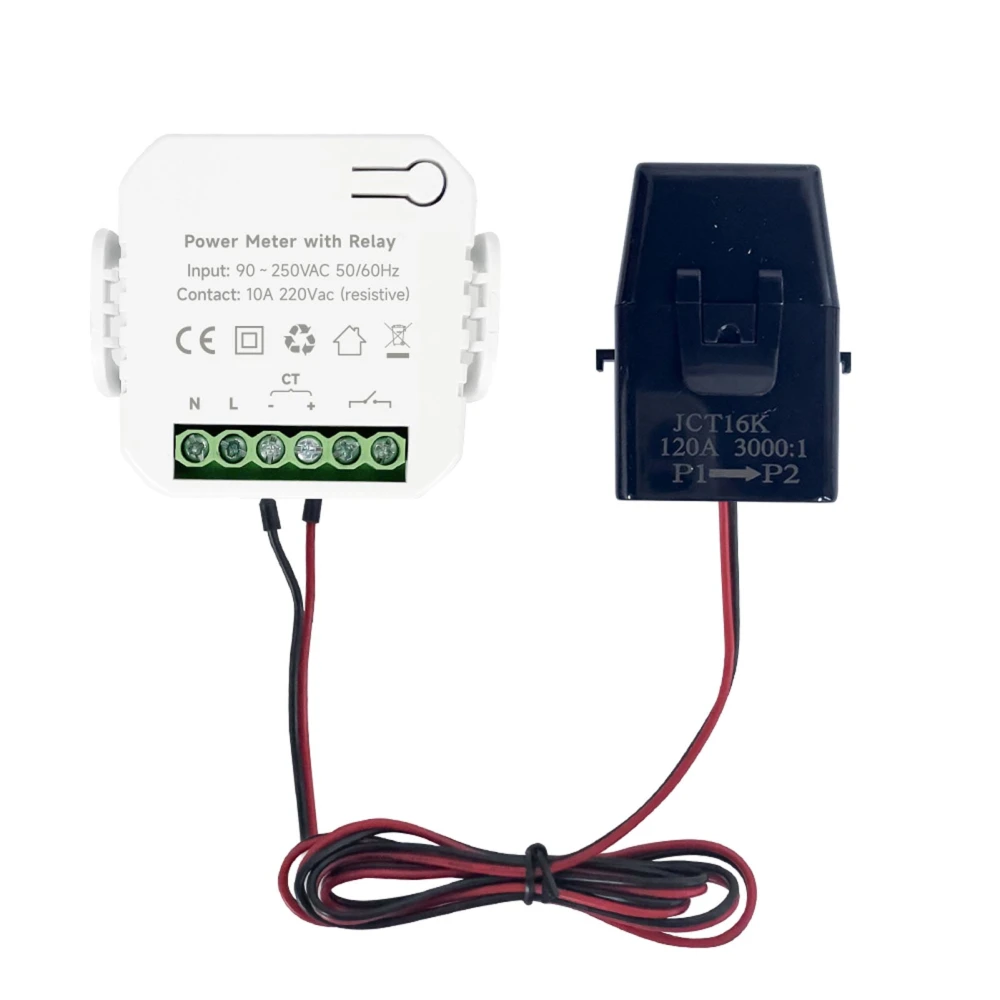 WiFi Smart Energy Monitor Single Phase Clamp Electricity Meter with 200A CT Current Transformer 90‑250VAC