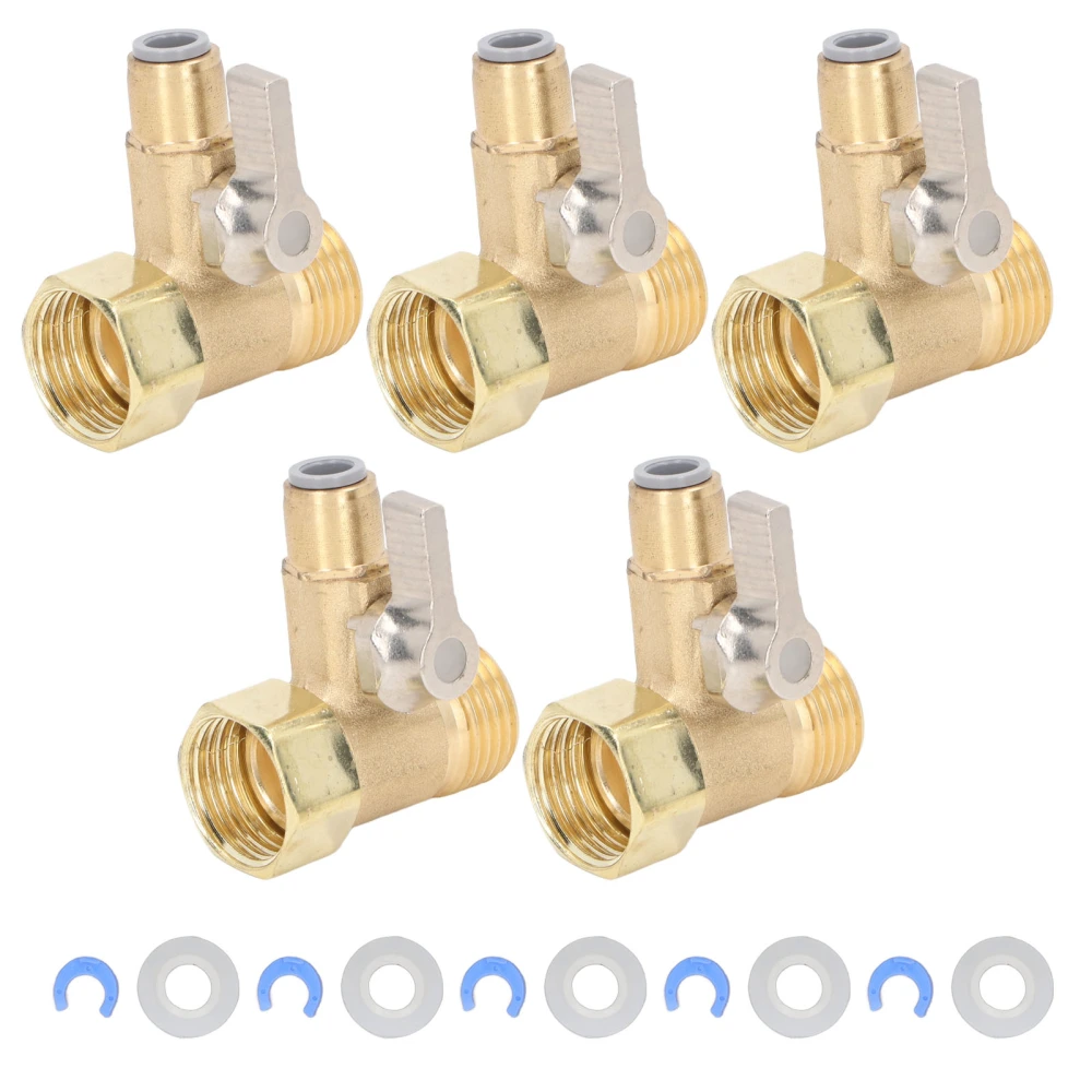 5Pcs Water Purifier Ball Valve 3 Way 1/4in Inlet Valve DN15 Accessory for Replacement