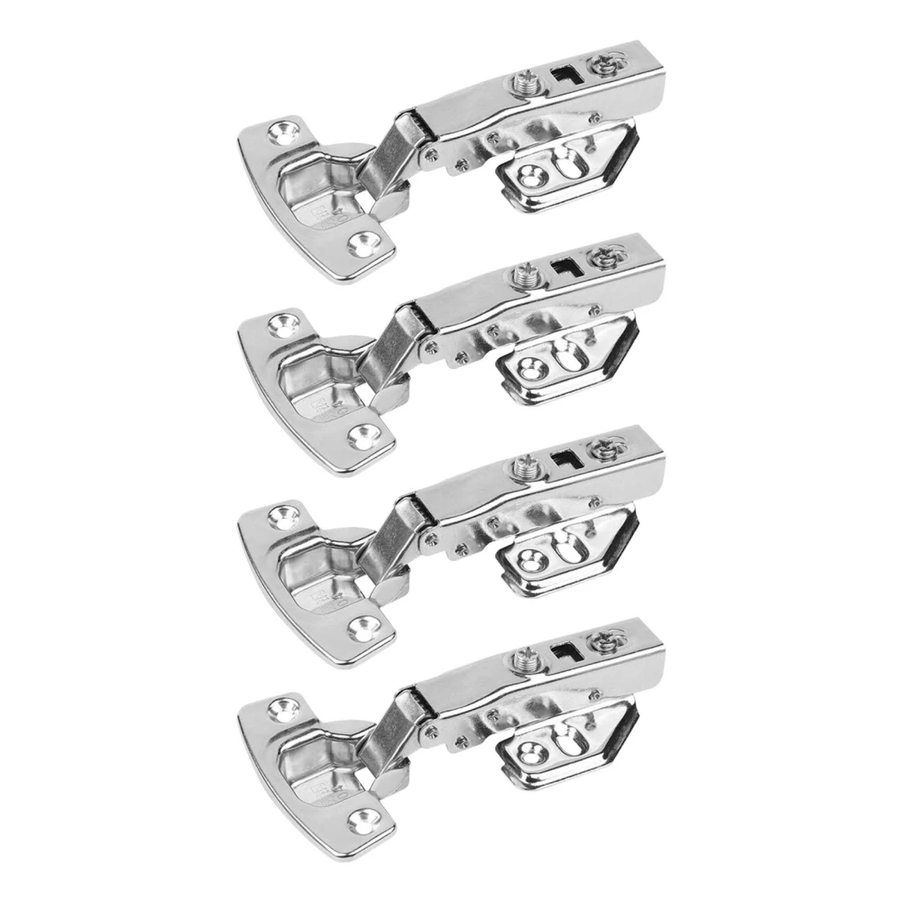 4Pcs Frame Hinge Set Stainless Steel Rust Proof Low Noise Cabinet Hinge for Wooden Door Wardrobes Bookcases