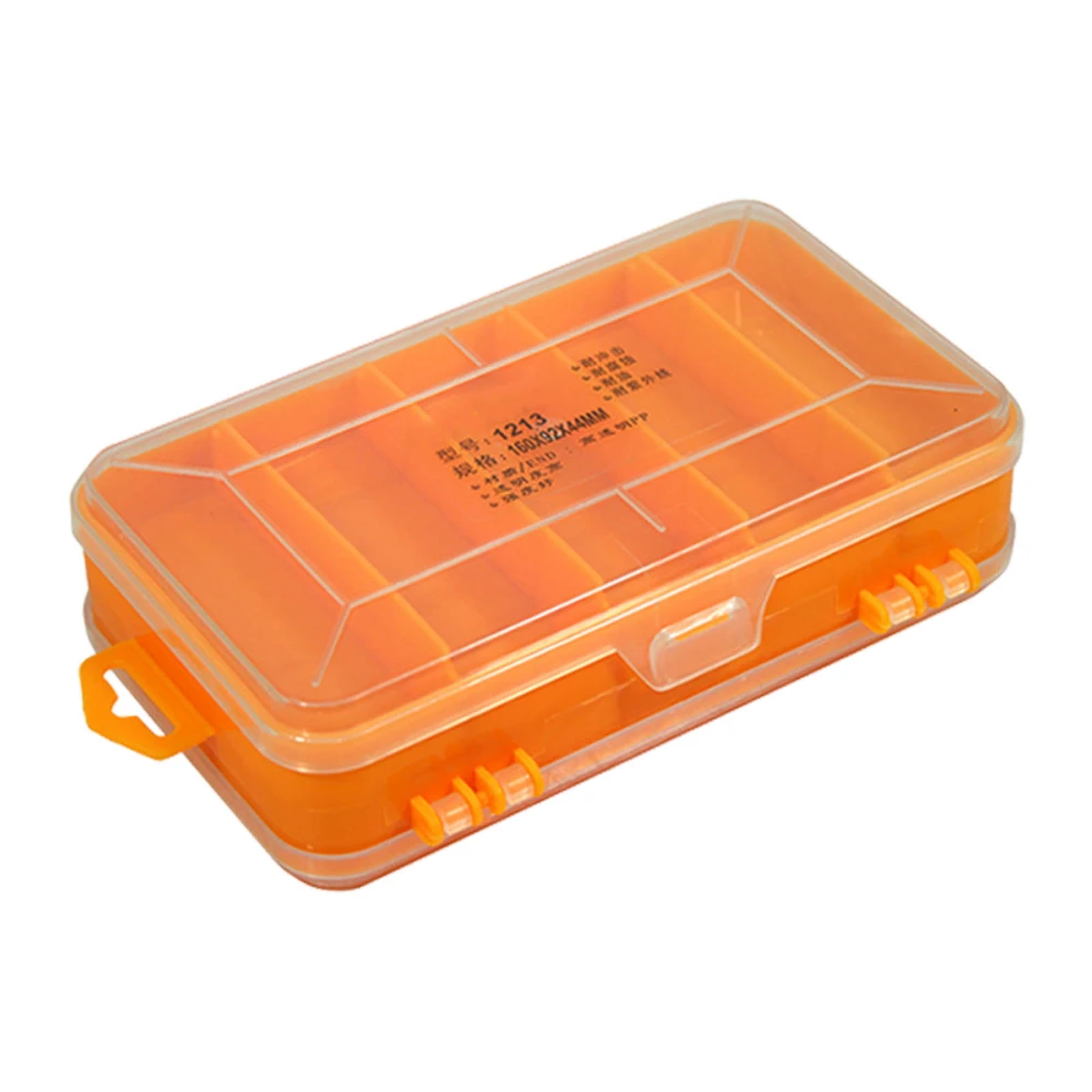 Hardware Organizer Box Double Sided Plastic Transparent Small Parts Storage Case for Electronic Component Yellow