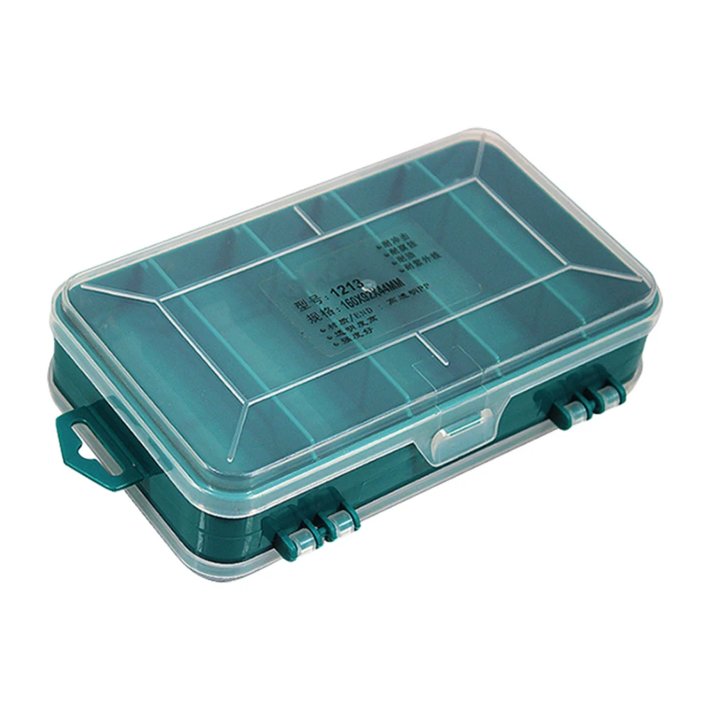 Hardware Organizer Box Double Sided Plastic Transparent Small Parts Storage Case for Electronic Component Green