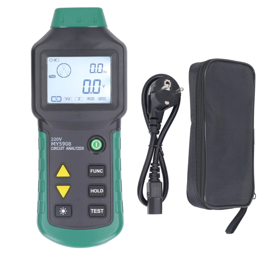 Circuit Analyzer Tester TRMS Meter Electrical Low Voltage Distribution Wire Fault Locator AC 85‑265V EU Plug