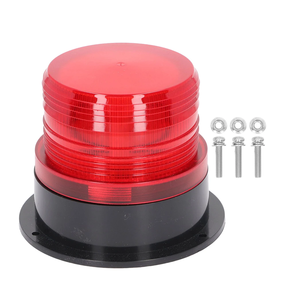 Round Red Warning Light Industrial Emergency LED Rotating Strobe Beacon Warning Light 12 to 60V