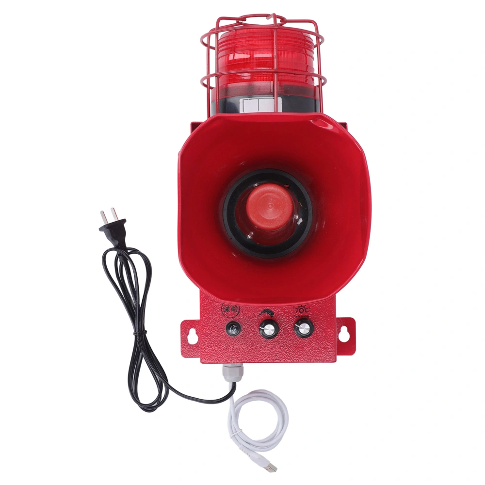 Industrial Siren Alarm Outdoor 180dB Sound Light Horn Waterproof Emergency Strobe Warn Light CN Plug 220V