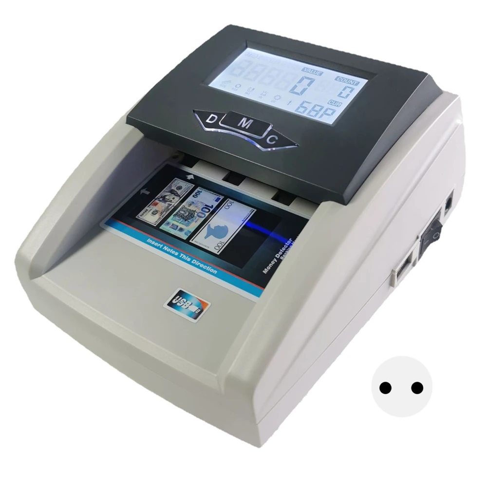 Banknote Detector Multi Modes LCD Money Counter Machine USD EUR Bill Checker with Alarm EU Plug 110‑220V