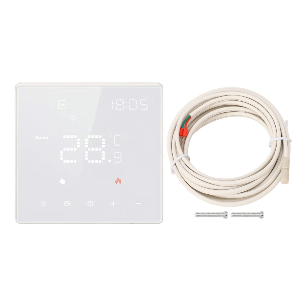 Smart WiFi Thermostat Home Programmable for Tuya App Voice Control 100‑250VAC White 16A Electric Floor Heating