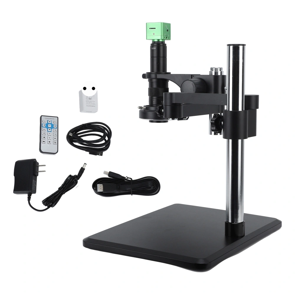 4K 41MP Microscope Camera 180X C Mount Lens Industrial Digital Video Microscope with LED Light AC100‑240V EU Plug