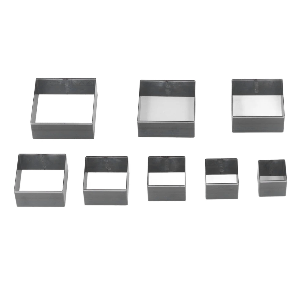 8Pcs Leather Cutting Mold Alloy Steel Square Shape Leather Punching Die for Layered Fabrics Belts