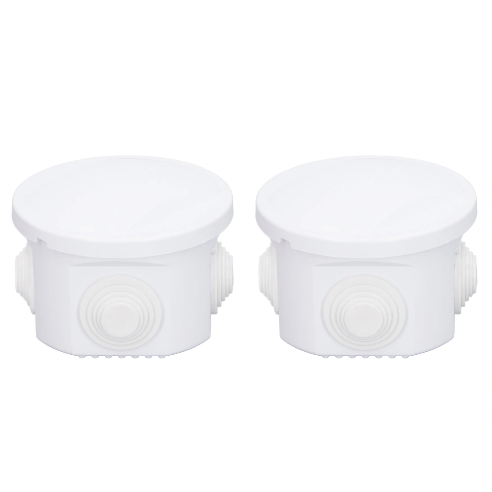 2PCS Junction Box 80x50mm Round Shape ABS Plastic IP55 Waterproof Dustproof Electrical Project Enclosure