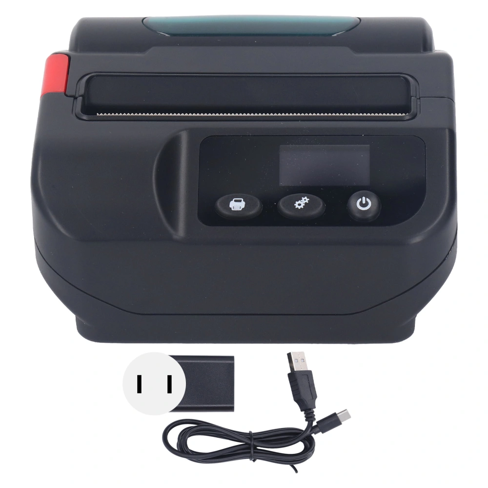 Thermal Printer 80mm Bluetooth 4.0 Thermal Receipt Printer with Display Screen AC110‑240V US Plug