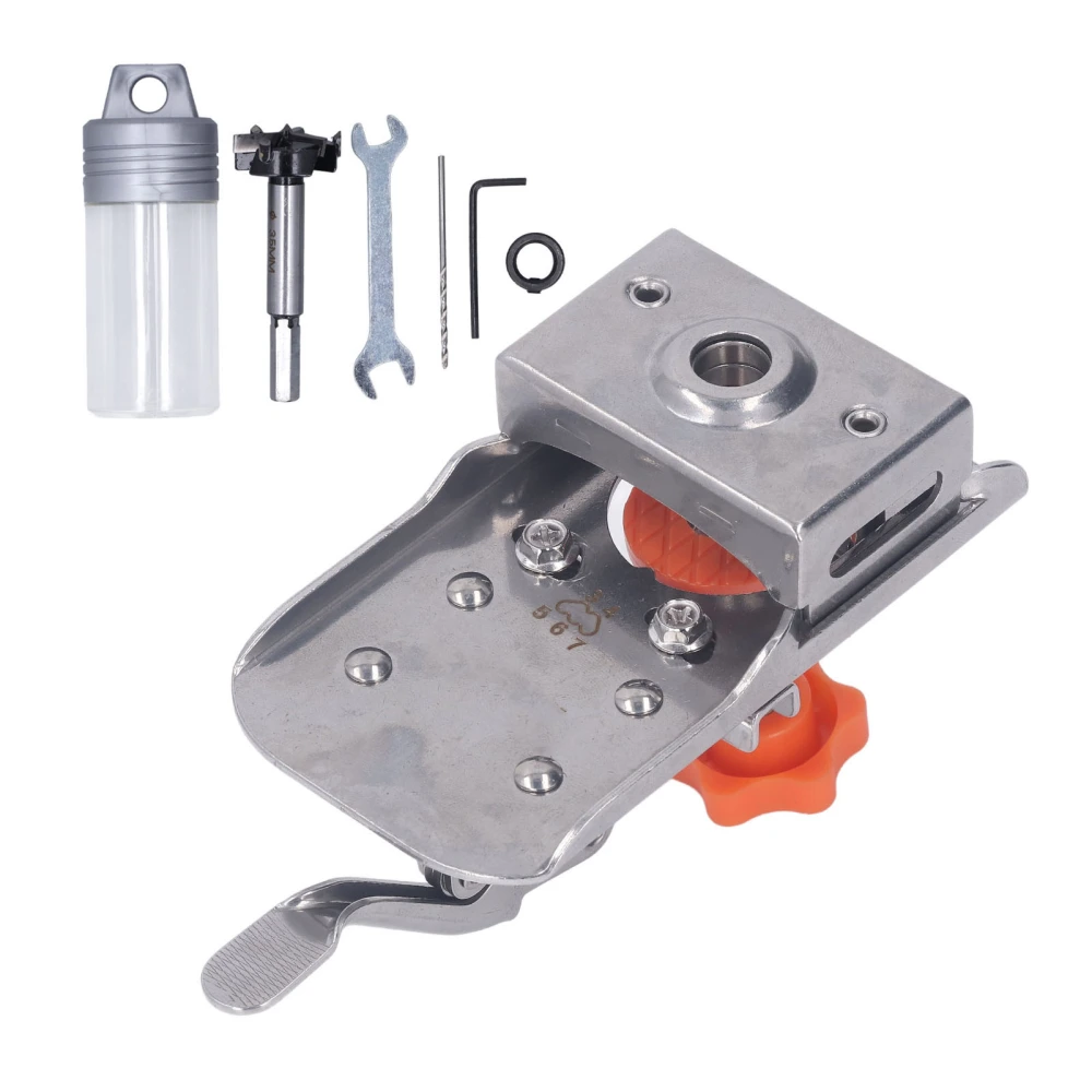 Concealed Hinge Jig Kit Set Stainless Steel Hole Drilling Cabinet Door Mounting Wood Puncher Locator