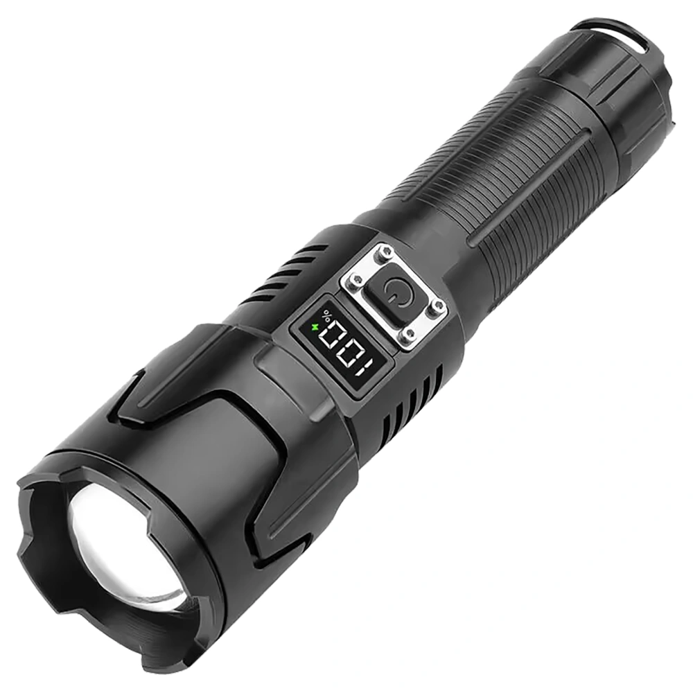 LED Flashlight USB Rechargeable Digital 120000lm High Luminous Flux Ultra Bright Zoomable IPX5 Waterproof Torch