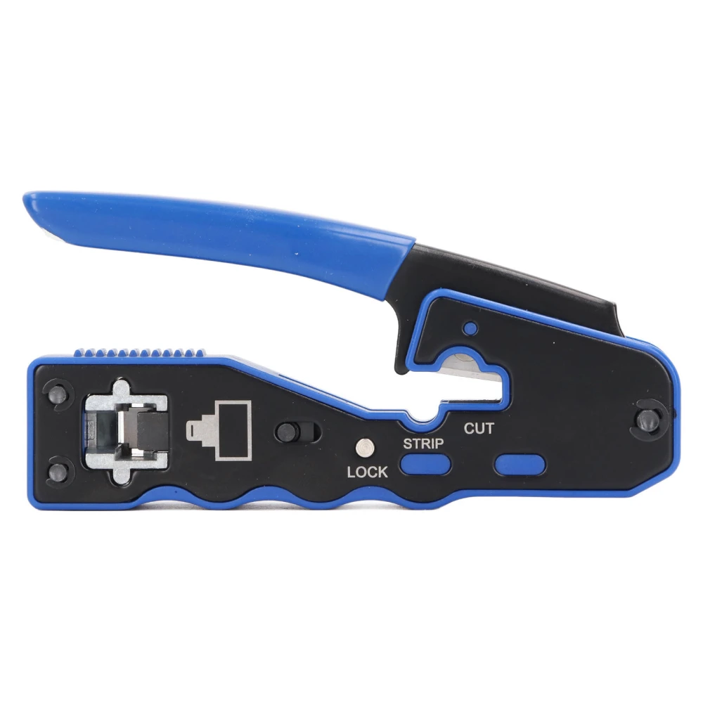 Pass Through Crimping Tool 8P8C Network Registered Jack Crimper Wire Stripper for CAT5 CAT5E CAT6