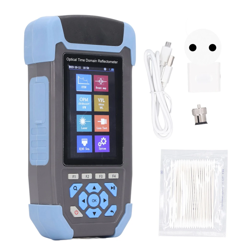 Fiber Optic Power Meter 3.5 Inch Display Dual Wavelength 8 In 1 OTDR Optical Time Domain Reflectometer