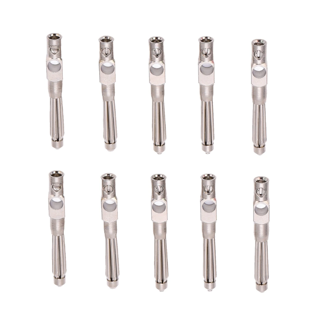 10 Pcs Banana Plug 4mm 7 Pin Soft Sleeve Pure Copper Screw Locking Horizontal Stackable Banana Connector 1000V 32A