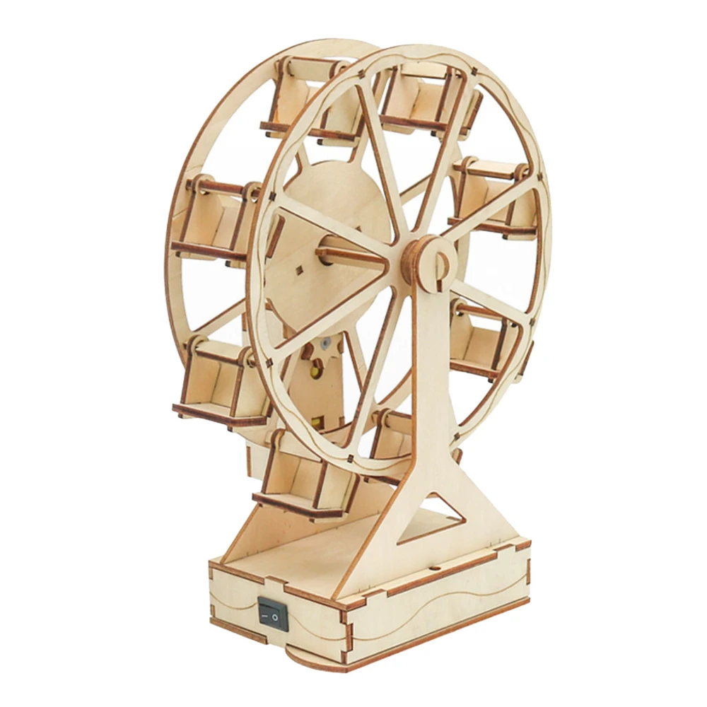 Wooden Ferris Wheel Building Kit Educational 3D Scientific Model DIY Ferris Wheel Mechanical Building Toy for Kids Adults