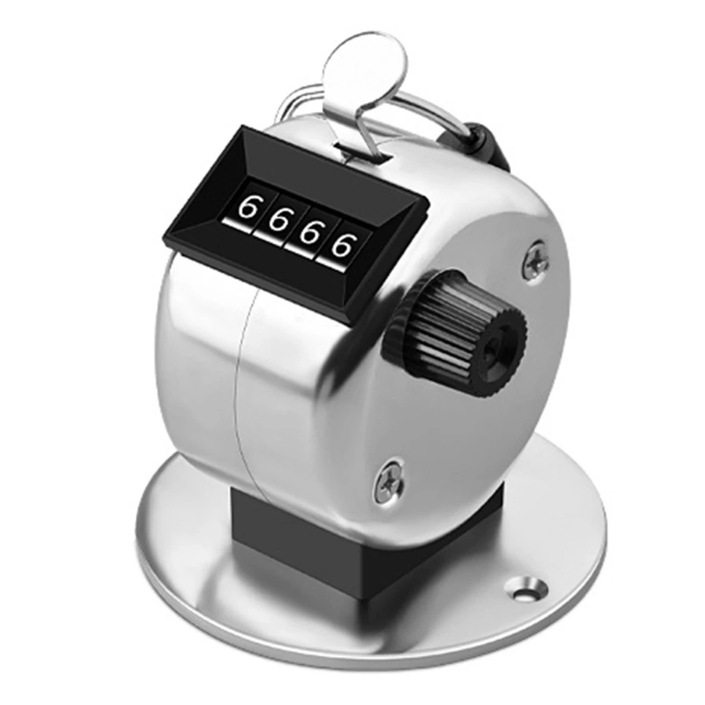 Hand Tally Counter Calculation Range 0000‑9999 4 Digit Mechanical Manual Hand Counter Clicker Thickened Metal with Base