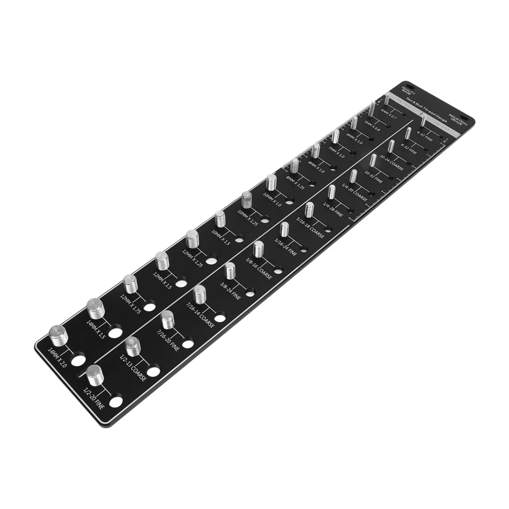 Thread Checker 14 Metric 14 Inch Size Multifunctional High Precise Nut and Bolt Thread Gauge Black