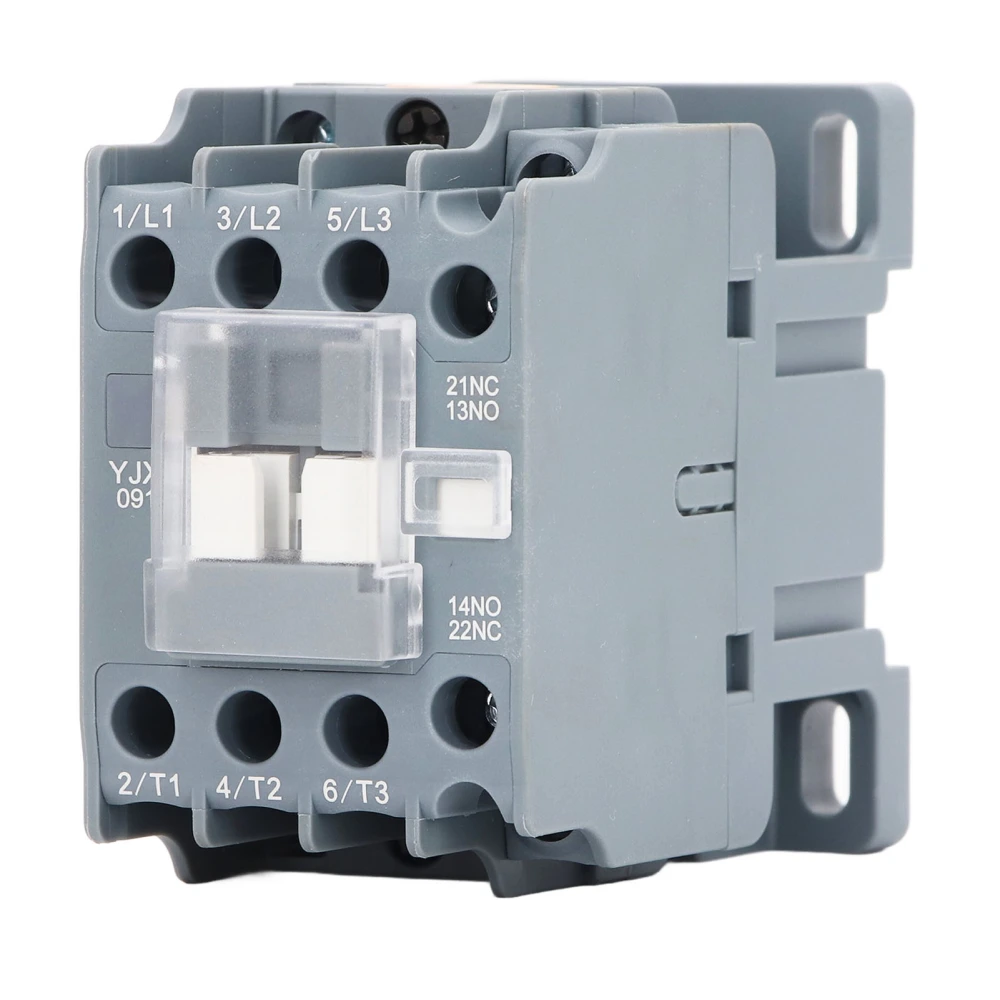 9A Universal AC Contactor 1NO 1NC Auxiliary Contact Electrical Contactor 35mm Rail Mount YJX2‑0911 AC110V