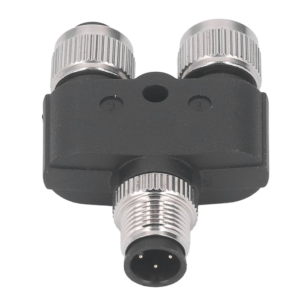 M12 Y Type Connector 4 Pin 1 to 2 IP67 Waterproof Fireproof Flame Retardant Aviation Adapter 4A