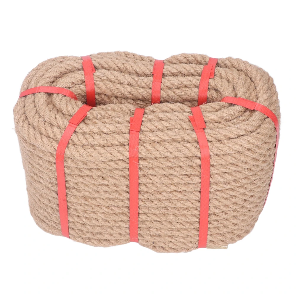 Fiber Hemp Rope Multi Strand Twisted Rope Security Protection Rope for DIY Crafting Home Decoration 50 Meter 18mm / 0.71in