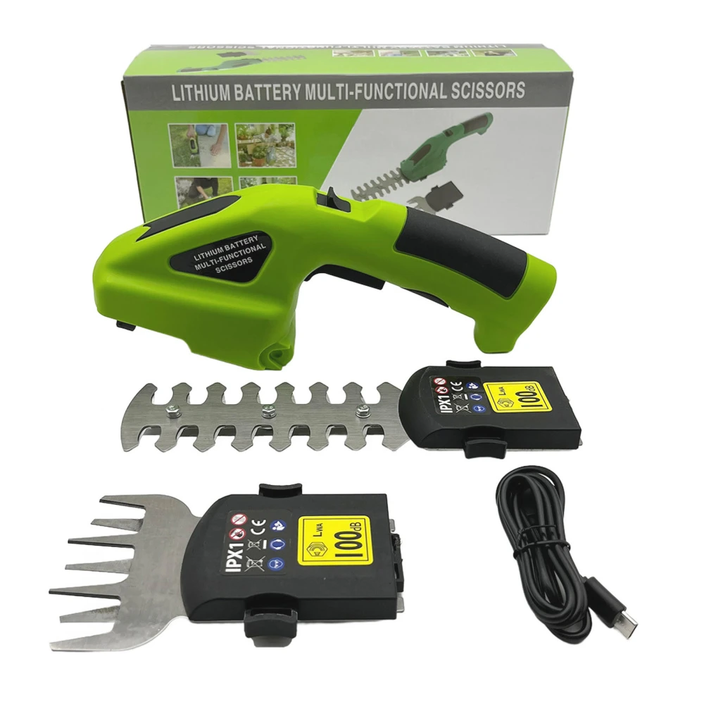 Cordless Hedge Trimmer Grass Shear Rechargeable Shrubber Handheld Trimmer for Garden