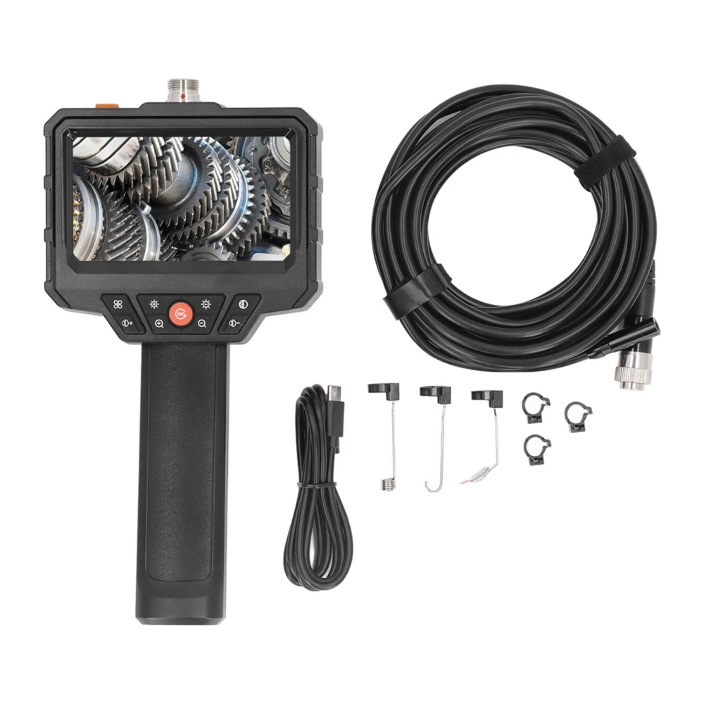 Endoscope Camera 4.3 Inch HD 1080P Inspection Snake Camera with 8 LED Lights for Pipeline Vehicle Maintenance 5m