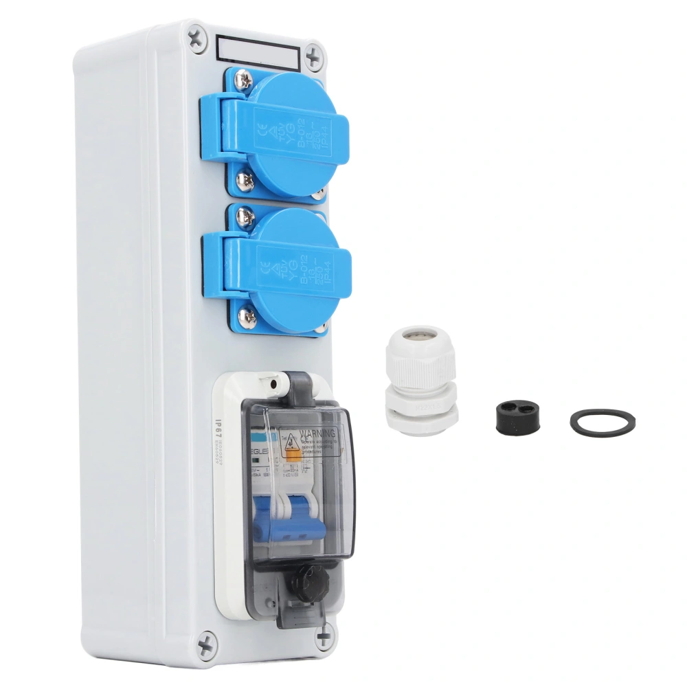 Wall Power Distributor 16A RCBO RCD Dual Use Construction Power Distributor with 40A Leakage Circuit Breaker