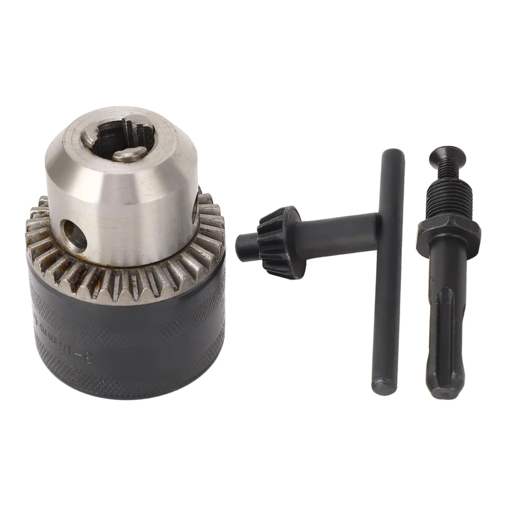 3‑16mm Key Type Drill Chuck Adapter Kit 1/2‑20UNF Thread 3 Jaw Chuck for Impact Driver Power Drills