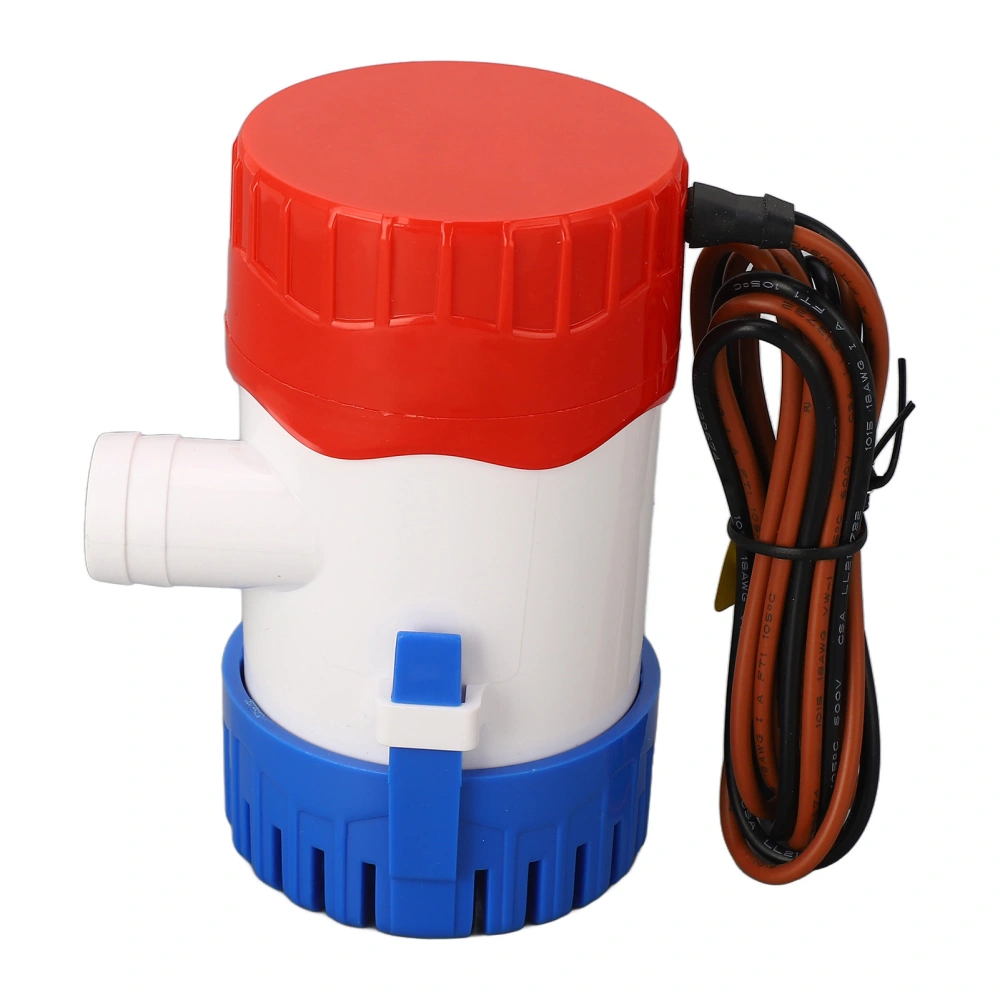 DC12V Bilge Pump Semi Automatic Mini Low Noise Electric Boat Water Pump for Ferry Yacht Ocean Garden 3/4in 350GPH 1.5m / 4.9ft Lift