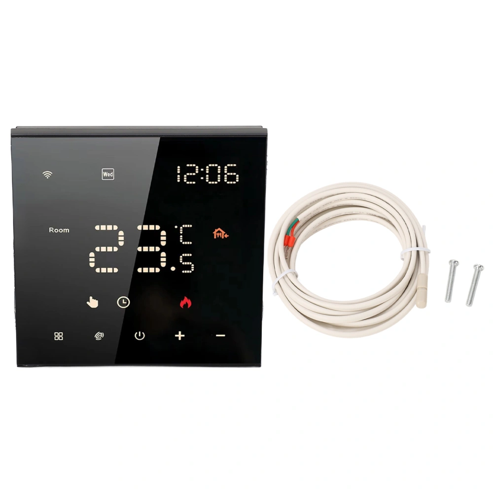 Black ME82 LED 7 Smart Thermostat Touchscreen APP Control Home Thermostat 100‑250VAC 16A Electric Floor Heating