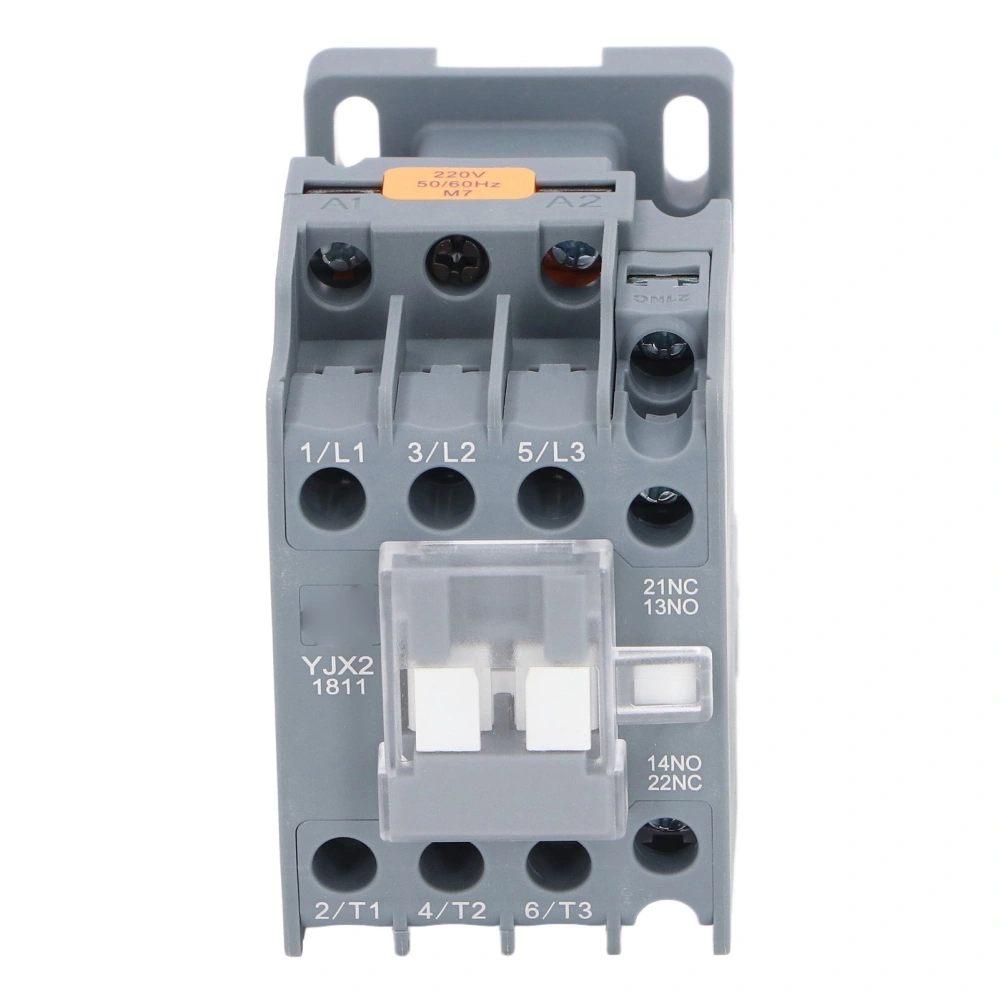 AC Contactor 3 Pole 1NO 1NC 18A Rail Mount Silver Contact Low Voltage Motor Controller 220V