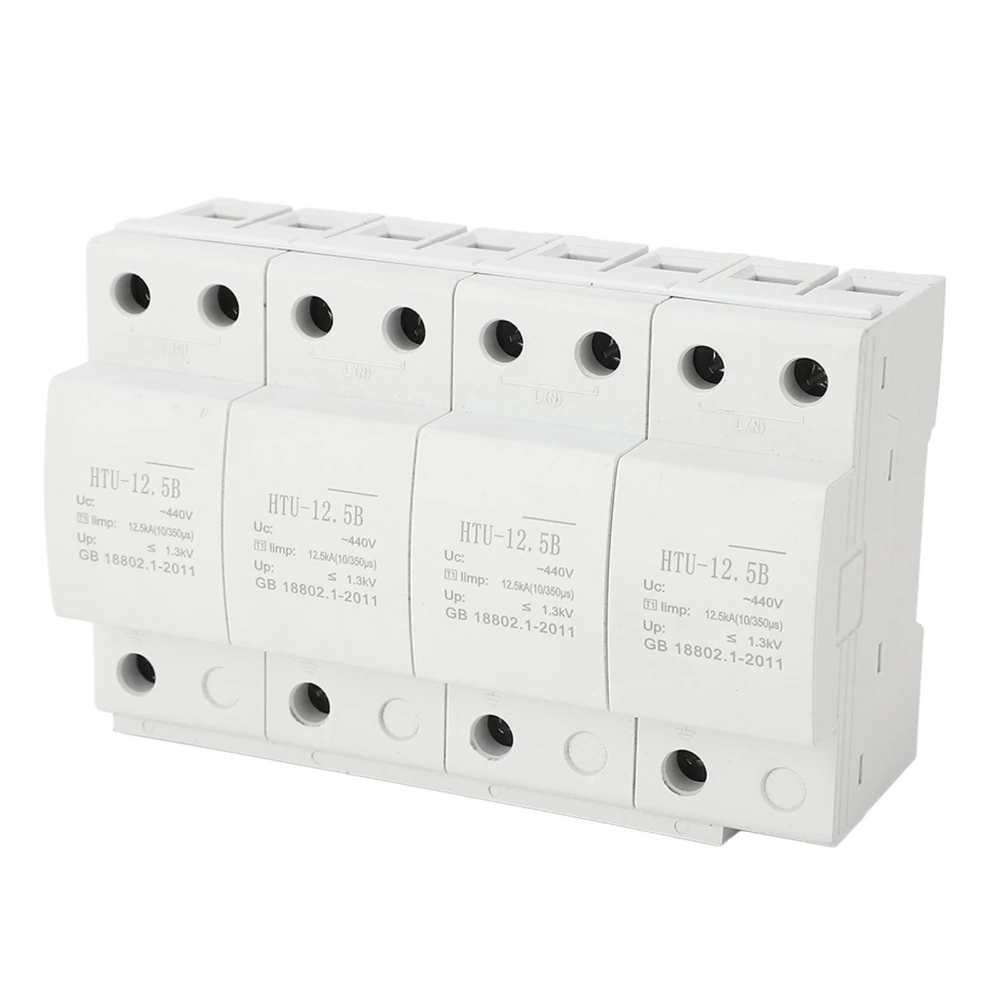 PV AC Surge Protection Device 4P PV Surge Protector Arrester Protection Device 12.5kA 440VAC