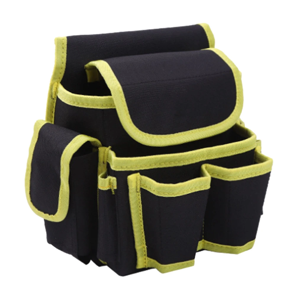 Waist Tool Bag Waterproof Oxford Cloth Multi Functional Belt Pockets Pouch for Electrician Yellow