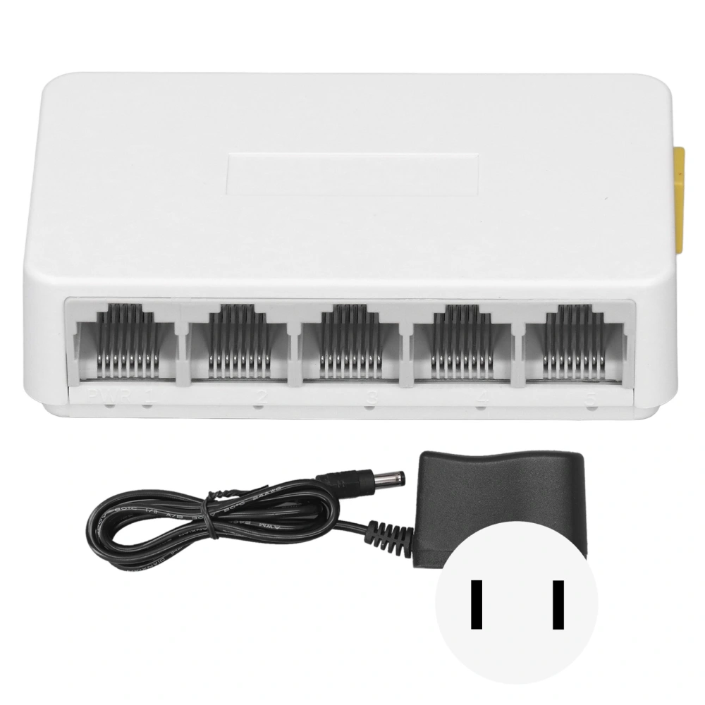 Ethernet Network Switch 5 Ports Ethernet Splitter 1.0Gbps Network Switch Hub for Home US Plug 100‑240V