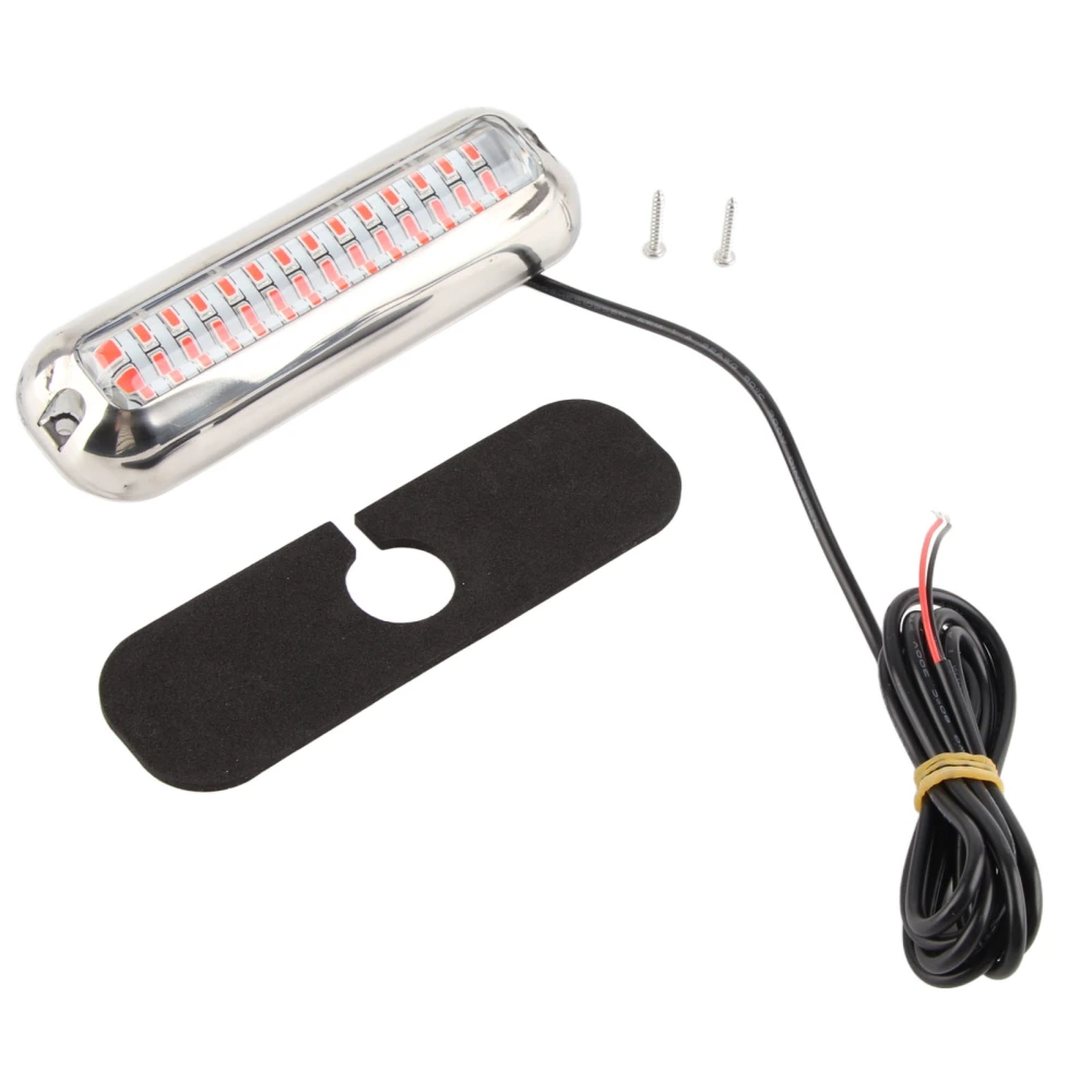 Underwater Boat Lights IP68 Waterproof 42 LED Beads 125° Wide Angle Highlight Marine Light Lamp DC10‑30V Red