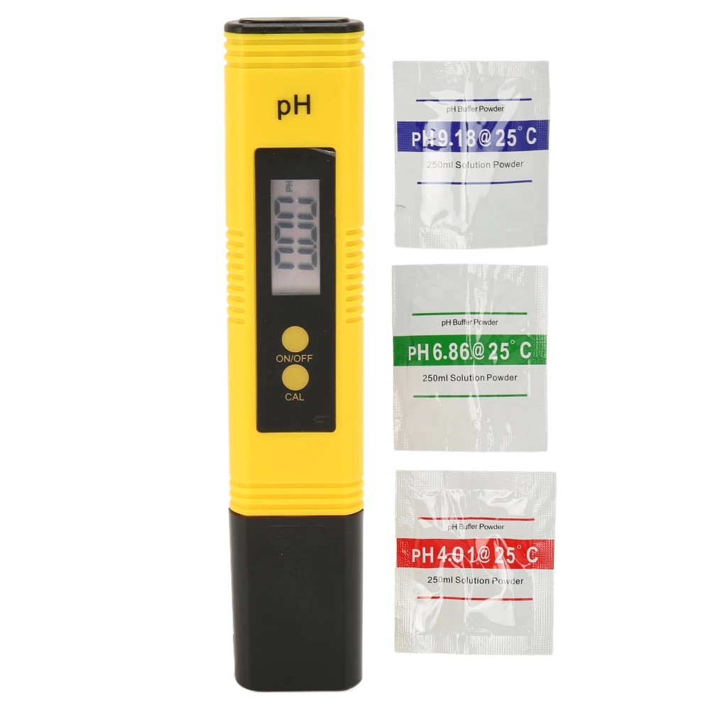 PH Tester Digital Test Pen Button Type Large Screen Automatic Correction Water Meter for Pool