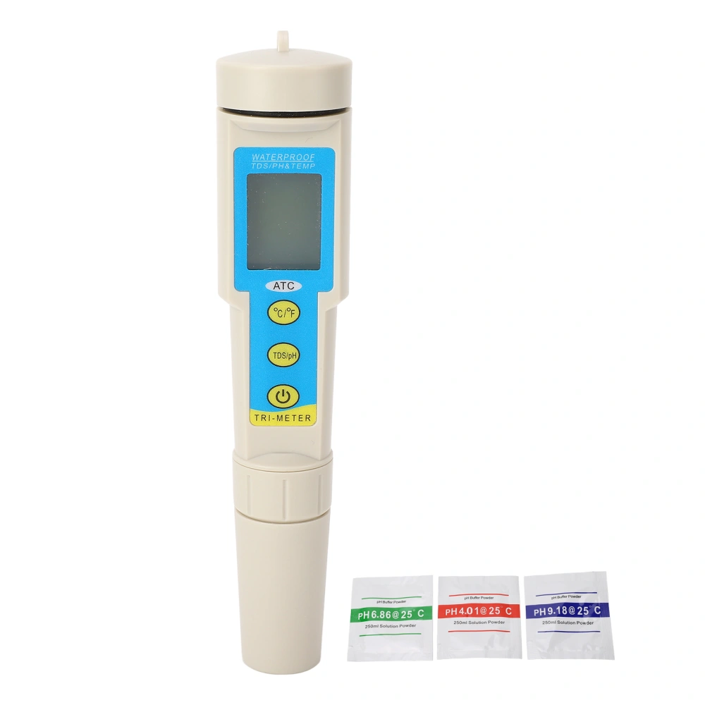 3 in 1 Water Quality Test Pen PH TDS Temperature Meter High Accuracy Water Analyzer TEM‑986